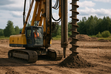 Как происходит бурение скважин под сваи?
